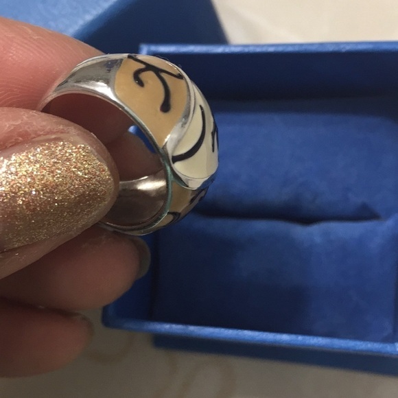 Vintage Enamel Tiger Print Statement Ring - Picture 7 of 9